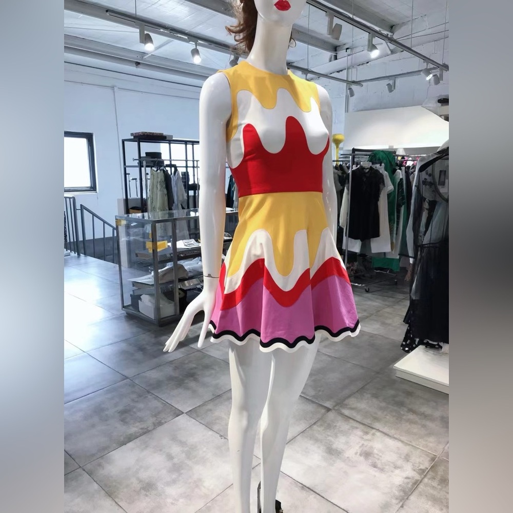 US 2 EMILIO PUCCI Color Printed Dress NWT